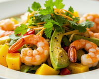 Salade de crevettes exotiques à l'avocat