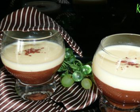 Un dessert très doux et gourmand mariant chocolat blanc et noir.