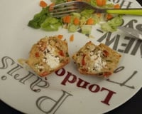 Muffins au fromage de chèvre et aux poivrons