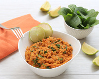 Curry aux céréales & lentilles aux épinards et curcuma