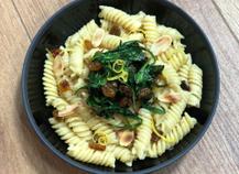 Fusillis citron parmesan et épinards à l'italienne