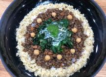 Lentilles aux épinards et lait de coco