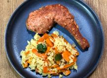 Poulet tandoori facile et riz sauté aux carottes