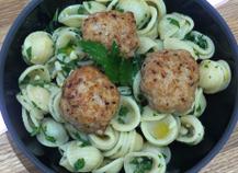 Orecchiette à la gremolata et veau à la parmesane