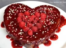 Gâteau aux framboises Saint-Valentin