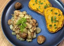 La châtaigne en 2 façons : tartinade au potimarron et poêlée au fenouil