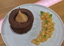 Fondant choco-poire et tartare de poires au thé bergamote