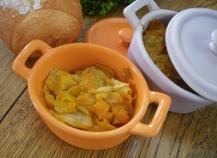 Cassolette de courgettes jaunes en copeaux