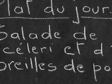 Oreilles de porc sur salade de céleri