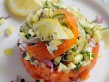 Petit tartare de saumon fumé tout acidulé aux deux citrons !