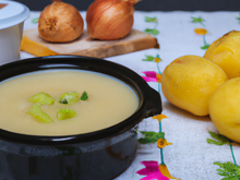 Velouté de pommes de terre et poireaux épicé