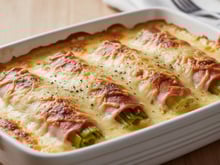 Poireaux roulés au jambon