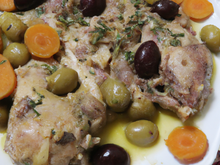 Lapin aux olives, navets confits
