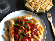 Pennes au poulet et à la kriek