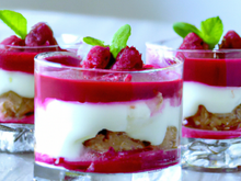 Verrines sablées aux framboises