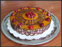 Entremets passion-framboise