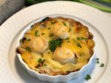 Cassolette de St Jacques au riesling