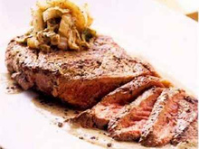 Steak au poivre flambé