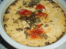 Flan de tomates cerises au basilic
