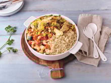 Couscous en Perles au poulet, oignons et raisins secs