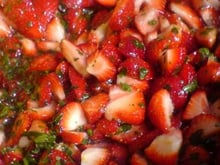 Verrine de compotée fraise - basilic