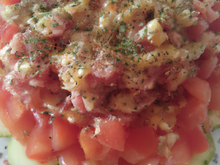 Tartare de tomate concombre au cumin
