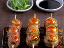 Brochettes de Tomates de France au lard et balsamique