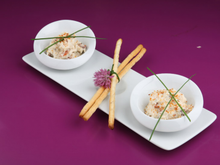 Rillettes de cabillaud aux tomates séchées, ciboulette et piment d'Espelette