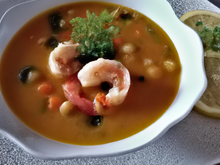 Soupe de crevettes aux lentilles