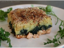 Parmentiers de saumon aux épinards en croûte de noisettes
