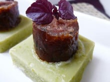 Bouchées de pois cassés à la menthe et saucisse de Molène