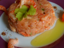Tartare de veau et de queues d'écrevisse