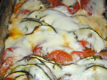 Gratin de tomates courgettes et mozzarella
