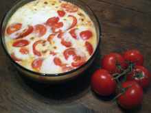 Gratin de riz à la mozzarella