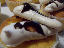 Cupcakes citron/meringue et chocolat fondu