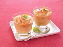 Mousse de tomates, mozzarella et basilic