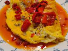 Omelette aux poivrons rouges