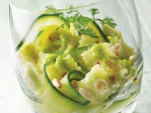 Verrine de courgettes aux ravioles