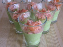 Verrines de saumon fumé à la mousse d'asperges