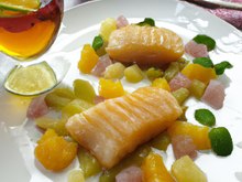 Filets de limande aux fruits de saison et saveur grand marnier