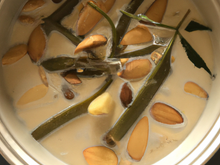 Confit végétal dans un bain de lait d'amande douce