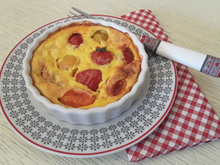 Clafoutis au chèvre et tomates cerise