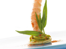 Sablé de livarot aux crevettes, Guacamole