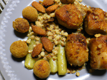 Poularde bruxelloise avec croquettes aux amandes