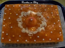 Gâteau 3A : génoise aux amandes, amaretto, bavarois à l'abricot