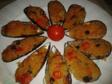 Moules farcies au four
