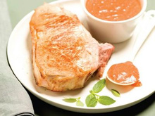 Côte de veau con crema di peperoni