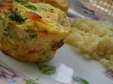 Petits clafoutis au saumon et brocolis