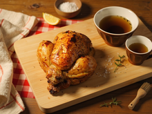 Coquelet à la peau qui croustille