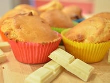 Muffins au chocolat blanc